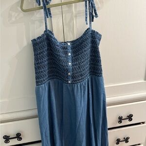 LOFT denim Smocked Sundress